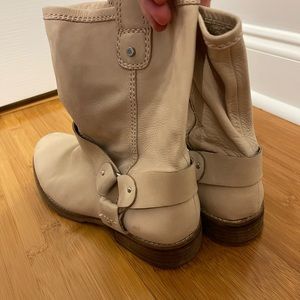Taupe colored boots